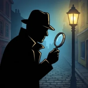 Detective mystery stories illustration for YONQI Dark Stories party deduction game