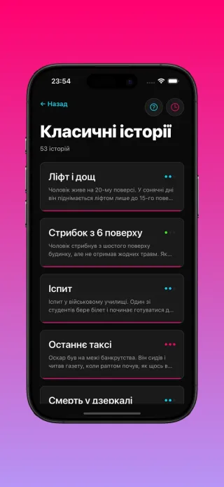 Каталог із понад 200 класичних чорних історій та детективних карток на логіку